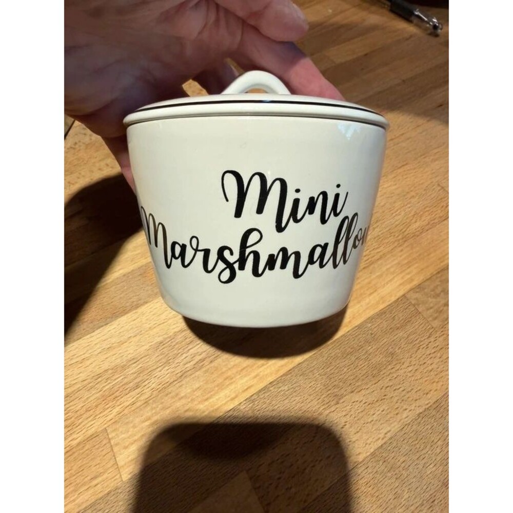 Mini marshmallow container with lid holiday cocoa